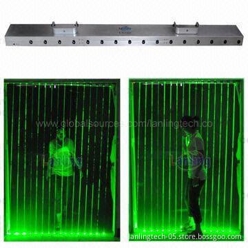 16 Heads Green Fat Beam Laser Curtain/Rain Laser Stage Lighting with DMX 6 Channels